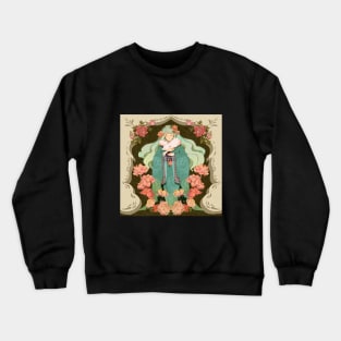 girl with peony Crewneck Sweatshirt